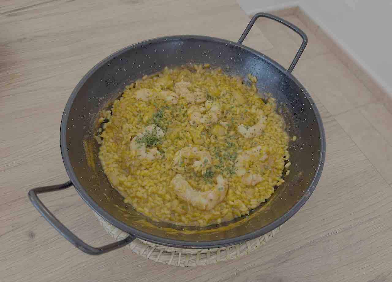 Arroz meloso de rape y gambón de la Arrocería La Jibia en Muriedas (Camargo, Cantabria)
