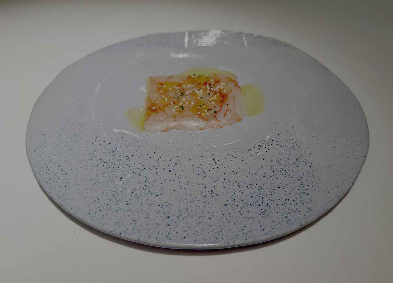 Carpaccio de carabinero, sésamo tostado y pequeños brotes · Restaurante Juan Carlos Ferrando · Logroño · La Rioja