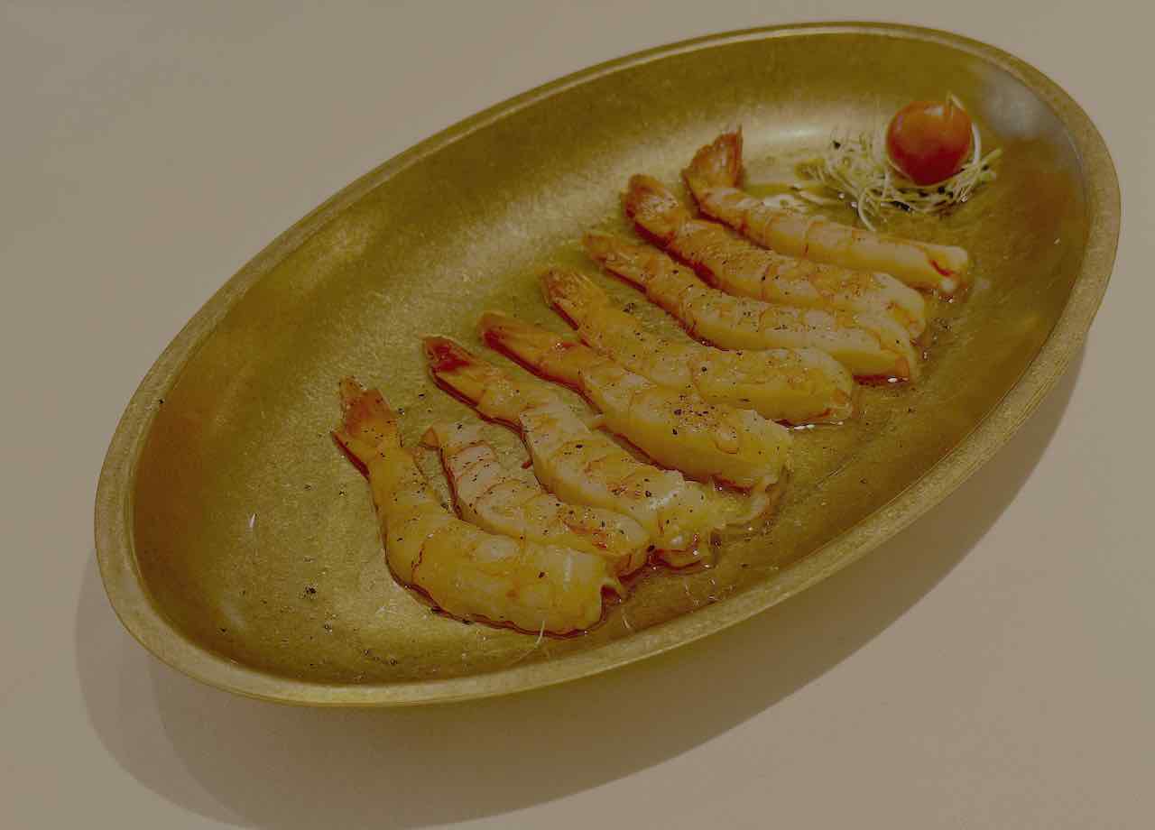 Gambas rojas ahumadas del restaurante Gelín en Nueva Montaña, Santander