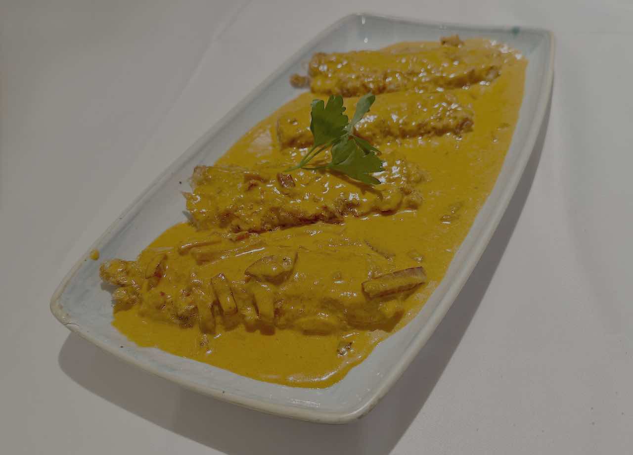 Puerro relleno de jamón en Gelín
