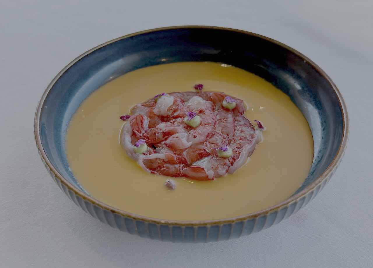 Emma Suances carabineros Nayarit con emulsión de chiles fermentados