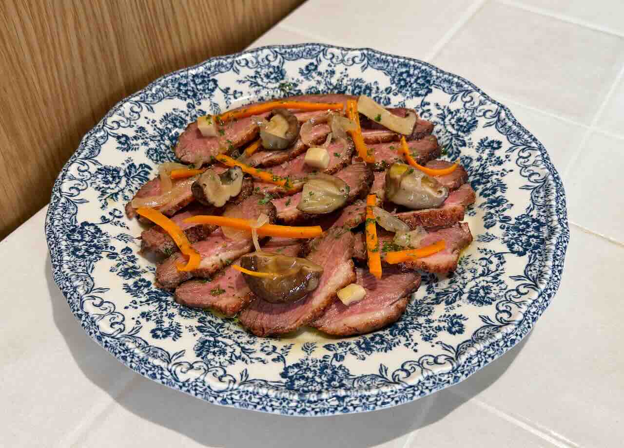 Escabeche de pato y setas de La Taberna de Halma