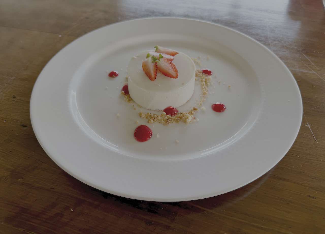 Panna cotta chocolate blanco yogur Le Hórreo Puente Arce